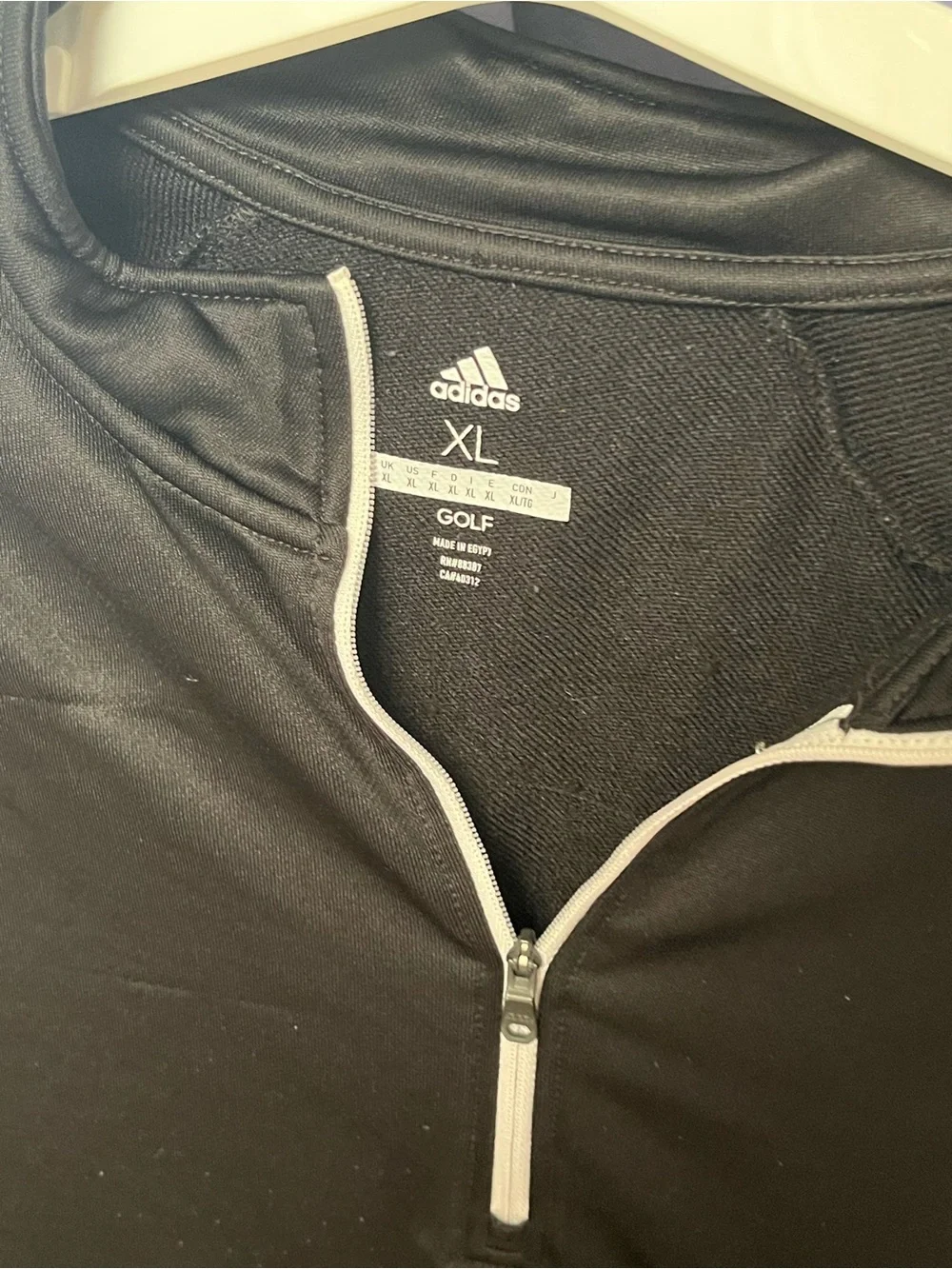 adidas Black 1/4 Zip Lightweight Golf Pullover